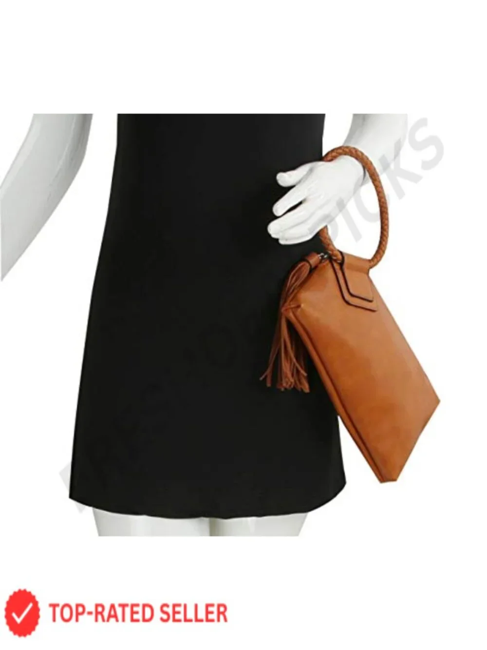 Vegan Leather Clutch Wristlet Wallet with Hand Strap - Small Evening Purse